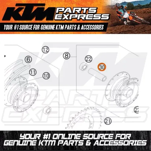 NEW OEM KTM DISTANCE TUBE REAR 50 SX MINI JUNIOR ADVENTURE SENIOR 45010011000