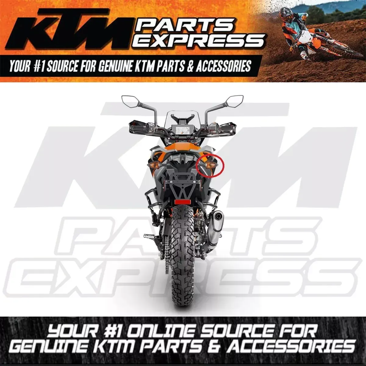 NEW OEM KTM TURN SIGNAL REAR RIGHT 390 ADVENTURE 2020 - 2024 95814124000