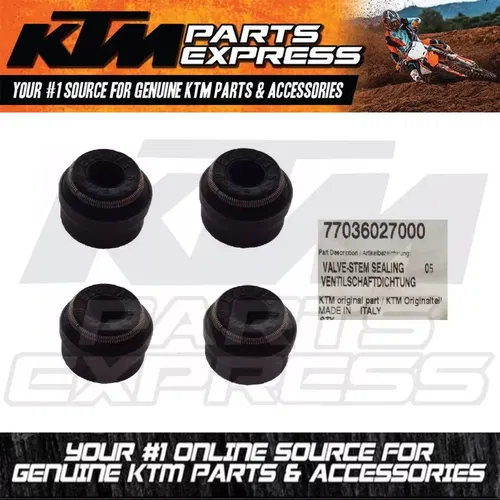 NEW KTM VALVE STEM SEALING FOR VALVE DRIVE 250 400 450 500 530 4X 77036027000