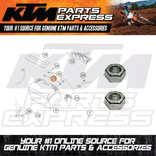 2 PACK NEW OEM KTM HEX NUT DIN 934 M6 50 105 125 150 200 250 300 350 0934060003