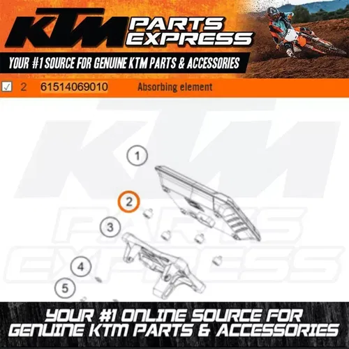 NEW OEM KTM ABSORBING ELEMENT 1290 SUPER ADVENTURE DUKE GT SET OF 4 61514069010