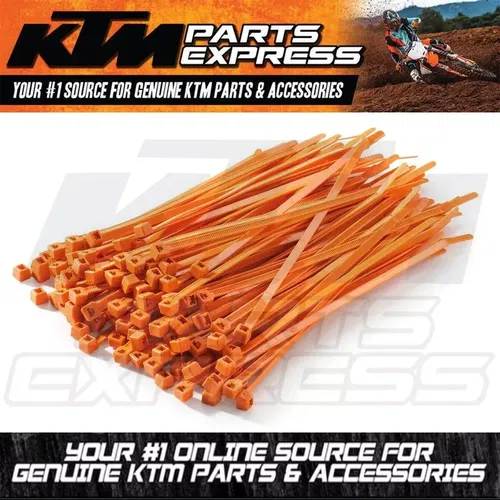 BRAND NEW ORANGE KTM 8" INCH/20 CM  LONG ORANGE CABLE ZIP TIES 100 PACK U6951130