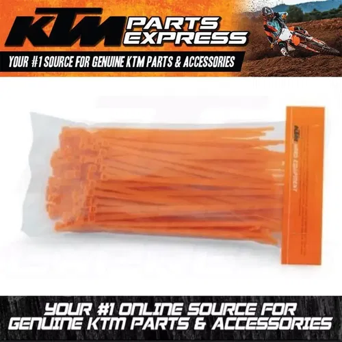 BRAND NEW ORANGE KTM 8" INCH/20 CM  LONG ORANGE CABLE ZIP TIES 100 PACK U6951130