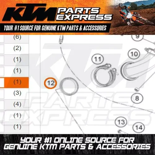 NEW OEM KTM HEADER SEAL 1290 SUPER DUKE R 2020 2021 61705005005
