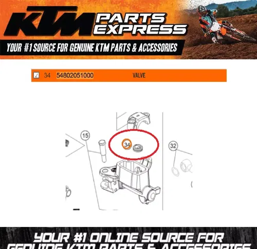 NEW OEM KTM HUSABERG HUQVARNA ANTI BUBBLE VALVE BREMBO 54802051000
