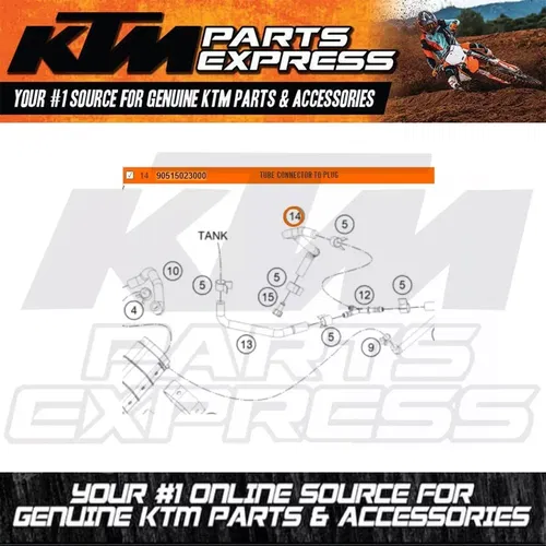NEW OEM KTM TUBE CONNECTOR TO PLUG EVAP CANISTER 200 390 DUKE RC R 90515023000