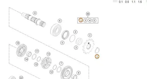 NEW OEM KTM LOCK RING DIN0471-25X1,64SD 150 200 250 300  52033096000