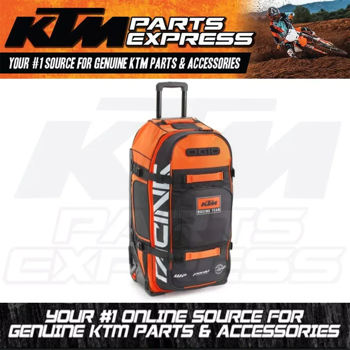 NEW KTM TEAM TRAVEL BAG 9800 BY OGIO 100% POLYESTER BLACK/ORANGE 3PW240000800