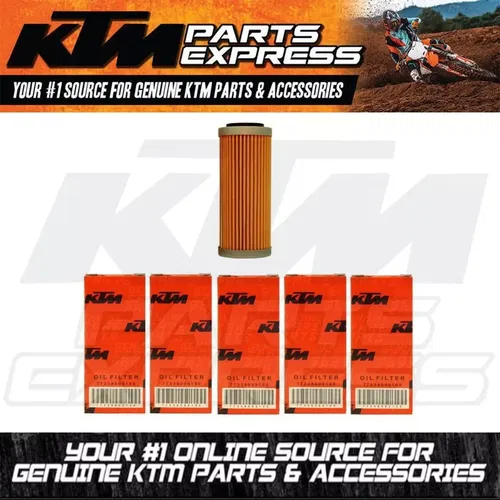 NEW 5 PK OEM KTM OIL FILTER 350 400 450 500 SX XCF SXF EXC EXCF 2025 77338005100