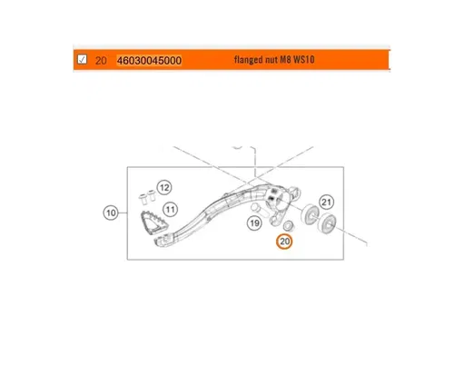 2X KTM GASGAS HUSQVARNA FLANGED NUT M8 WS10 FOR CYLINDER / SWINGARM / REAR BRAKE