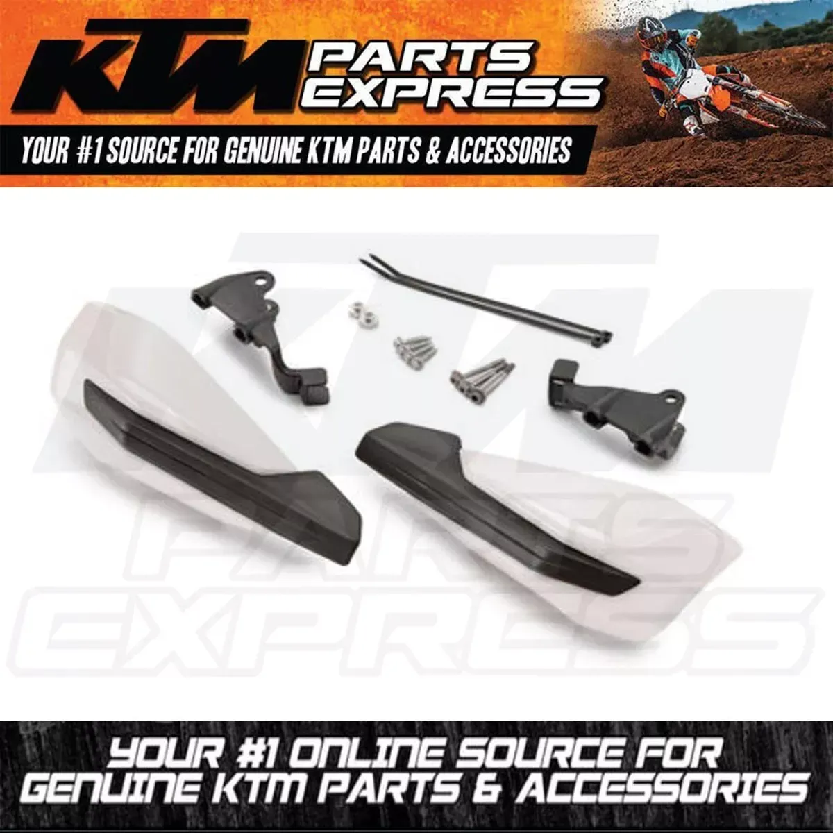 NEW KTM BLACK/WHITE FACTORY RACING HANDGUARD KIT 125 150 250 450 7960297900028