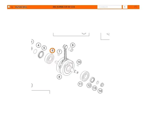 OEM KTM GASGAS HUSQVARNA BALL BEARING 6305 JR2 CS36 SX XC XCW TE MC 0625063055
