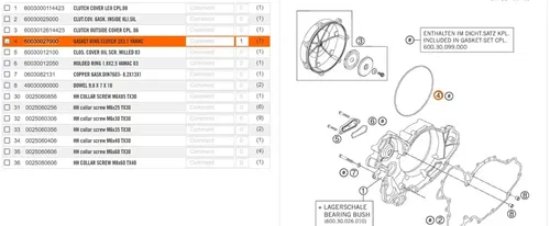 NEW OEM KTM GASKET RING CLUTCH 2X3,1 VAMAC 950 990 ADVENTURE SUPER DUKE