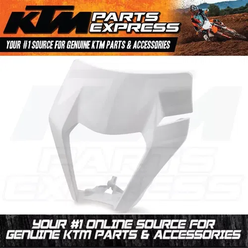 NEW KTM WHITE PLASTIC HEADLIGHT MASK 150 250 300 350 450 500 17-19 7960800100028