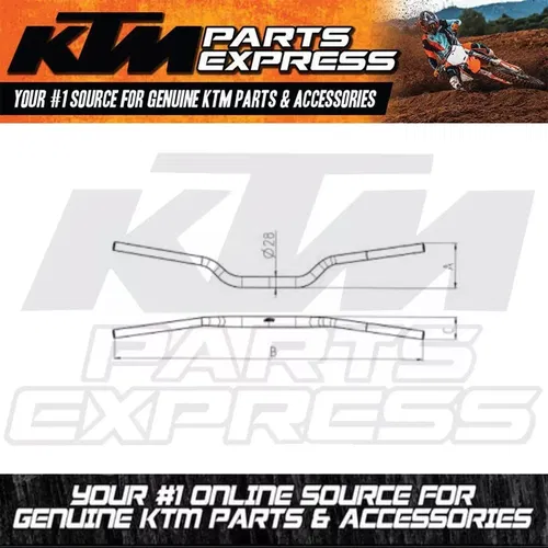 NEW OEM KTM ORANGE HANDLEBAR L=760MM, DK=28.5MM 790 890 DUKE R 6410290100004