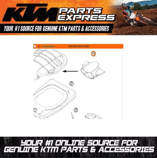 NEW OEM KTM HARDENING INTAKE RUBBER 450 505 ATV 2010 2012 83506026050