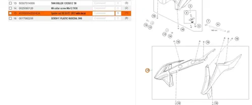 NEW KTM SPOILER SET WITH DECAL 50 SX FACTORY EDITION 2023  45308054000HDA