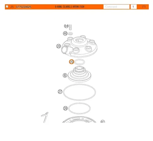 OEM KTM CYLINDER O-RING 85 SX 2003-2012 125 SX SXS 2002-2004 250 SXS SX 2003-04