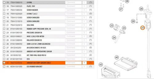 NEW OEM KTM HUSQVARNA AMBIENT-AIR TEMP. SENSOR CABLE 690 DUKE 2013-2019