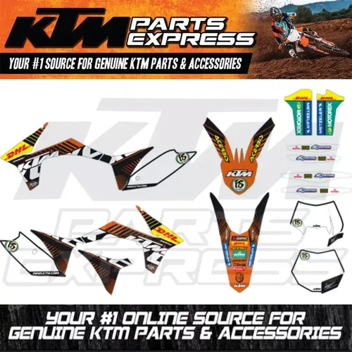 NEW OEM KTM FACTORY GRAPHICS KIT  150 250 300 350 450 500 77508190400