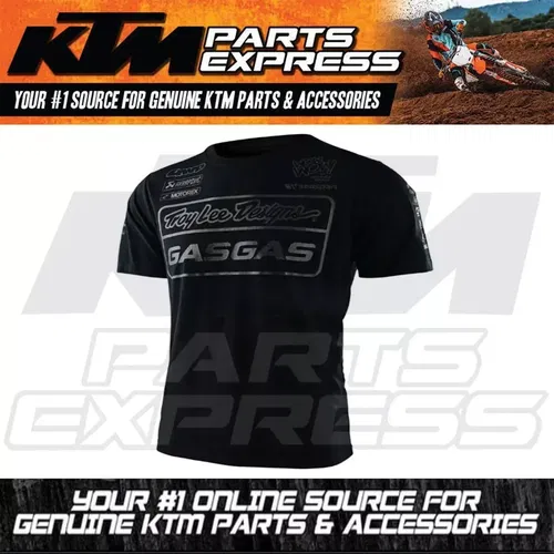 NEW OEM GAS GAS BLACK TROY LEE DESIGNS TEAM TEE SIZE MEDIUM 40% PES / 60% COTTON
