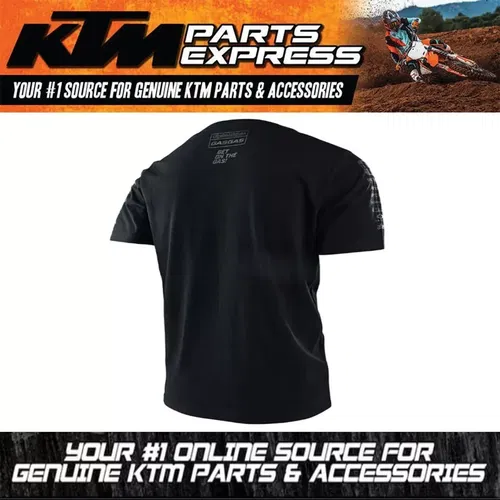 NEW OEM GAS GAS BLACK TROY LEE DESIGNS TEAM TEE SIZE MEDIUM 40% PES / 60% COTTON