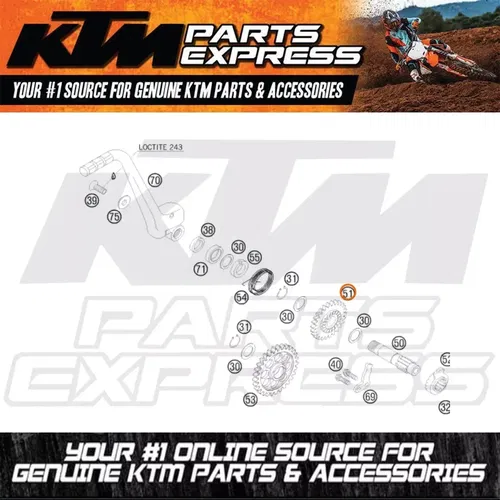 NEW OEM KTM KICK STARTER GEAR 28-T 65 250 350 SX XC SXF XCFW EXCF 77033051000