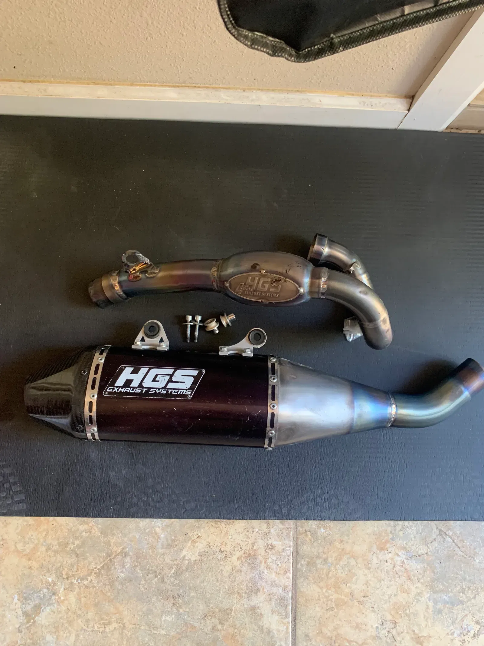 HGS Exhaust System Titanium Blue Carbon - KTM 450EXC 500EXC