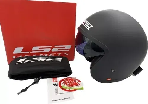 LS2 Helmets Open Face Spitfire Helmet Matte Black Small - 599-1012