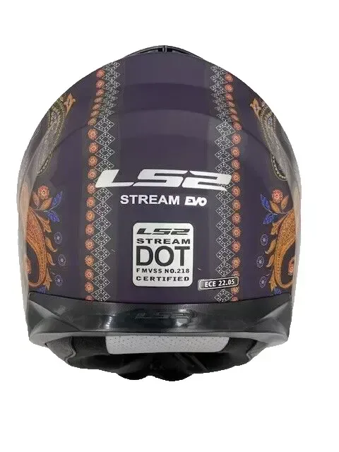LS2 Helmets Full Face Stream Street Helmet  Navy Paisley 2XL XXL - 328-1516