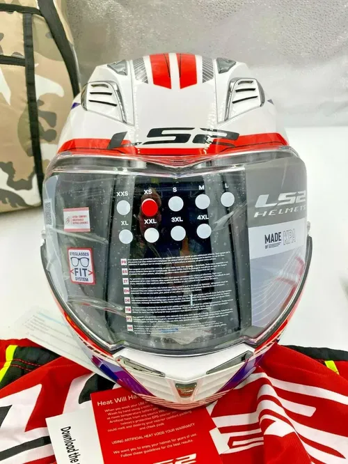 LS2 Valiant II Revo Modular Helmet White/Red/Blue Size  XS - 900-1141