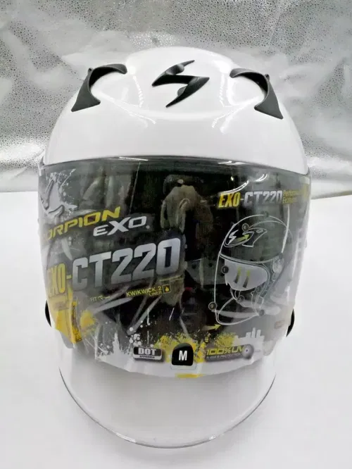 SCORPION EXO-CT220 HELMET GLOSS WHITE SIZE MEDIUM - 22-0204