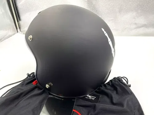 TORC T50 Open Face Motorcycle Helmet Flat Black Bones Medium - T5015BN23