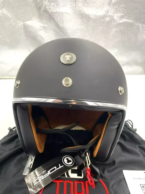 TORC T50 Open Face Motorcycle Helmet Flat Black Bones Medium - T5015BN23