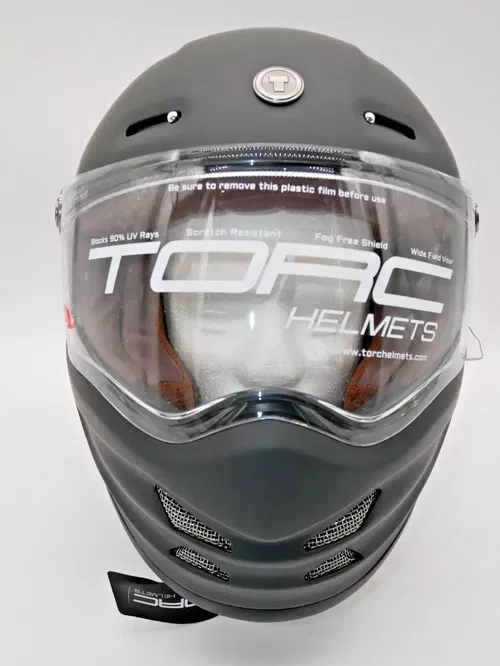 TORC T9 Retro Motorcycle Helmet Flat Black Size Medium - T915:23