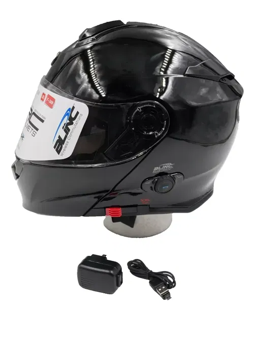 TORC T28B Bluetooth Integrated Modular Helmet Gloss Black XXL - T28B05:26