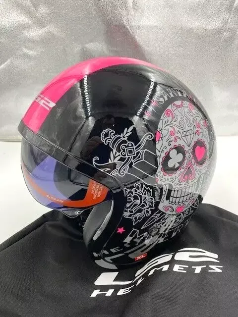LS2 - 599-1135 - Open Face Spitfire Helmet - Pink Muerte - XL