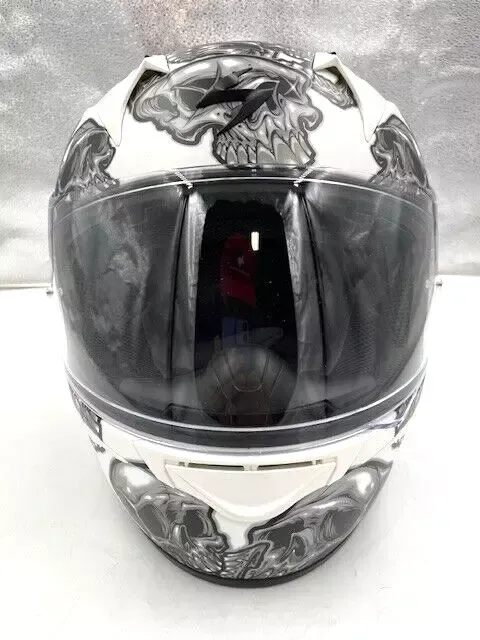 SCORPION 32-3016 EXO-R320 FULL-FACE HELMET SKULL-E SILVER XL