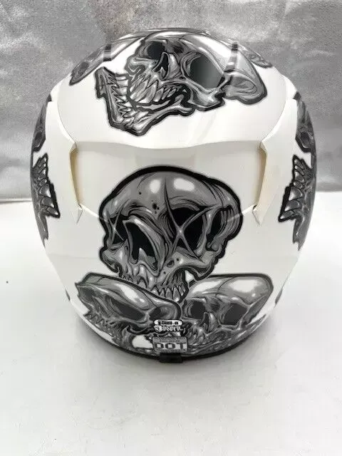 SCORPION 32-3016 EXO-R320 FULL-FACE HELMET SKULL-E SILVER XL