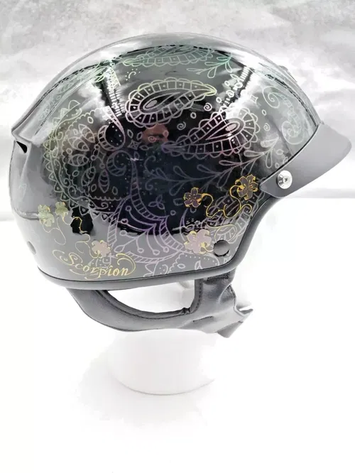 SCORPION EXO-C110 HELMET AZALEA BLACK/GOLD SIZE MEDIUM - C11-2404