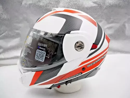 SCORPION EXO-AT960 MODULAR HELMET HICKS WHITE/ORANGE XXL - 96-1157