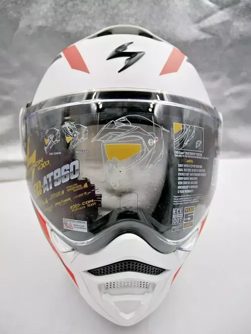 SCORPION EXO-AT960 MODULAR HELMET HICKS WHITE/ORANGE XXL - 96-1157