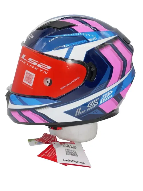 LS2 Stream Evo Street Helmet - Loop Black/Pink/White/Blue - XL - 328-1385