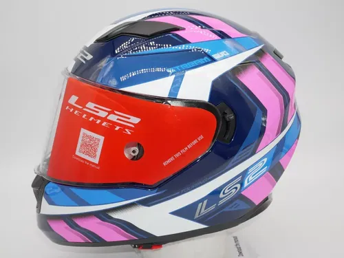 LS2 Stream Evo Street Helmet - Loop Black/Pink/White/Blue - XL - 328-1385