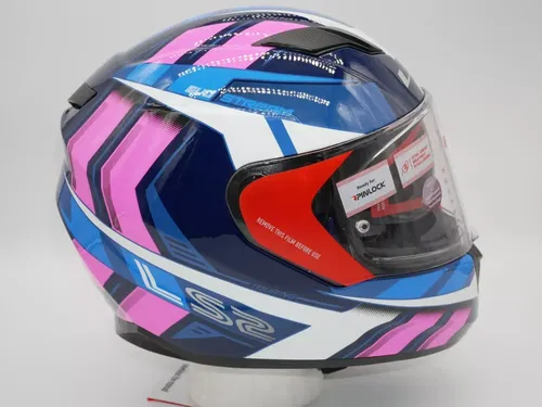 LS2 Stream Evo Street Helmet - Loop Black/Pink/White/Blue - XL - 328-1385