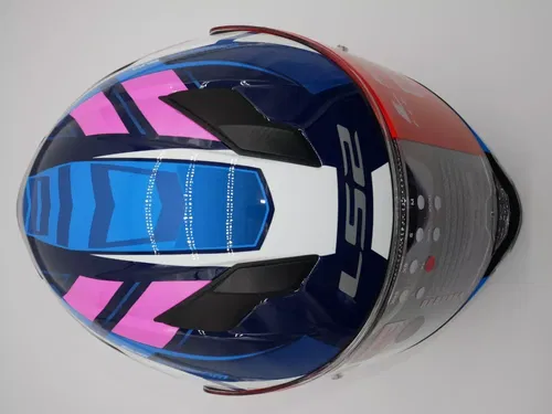 LS2 Stream Evo Street Helmet - Loop Black/Pink/White/Blue - XL - 328-1385