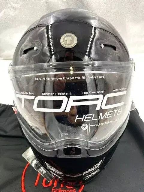 TORC - T90523 - T9 Retro Full Face Helmet - Gloss Black - MD