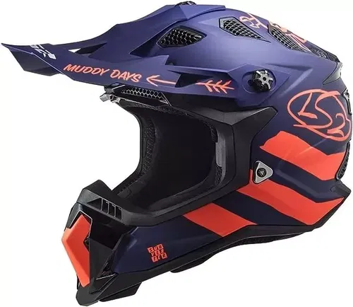 LS2 Subverter Evo Cargo Helmet Blue/Fluo Orange Small - 700-1142