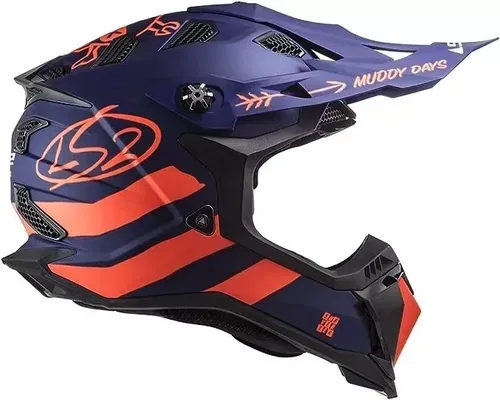 LS2 Subverter Evo Cargo Helmet Blue/Fluo Orange Small - 700-1142