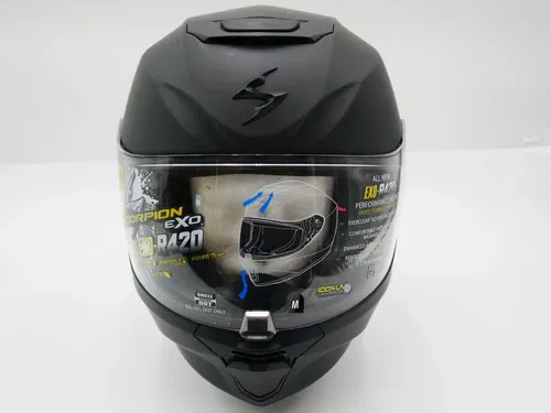 SCORPION EXO-R420 HELMET MATTE BLACK SIZE MEDIUM - 42-0104